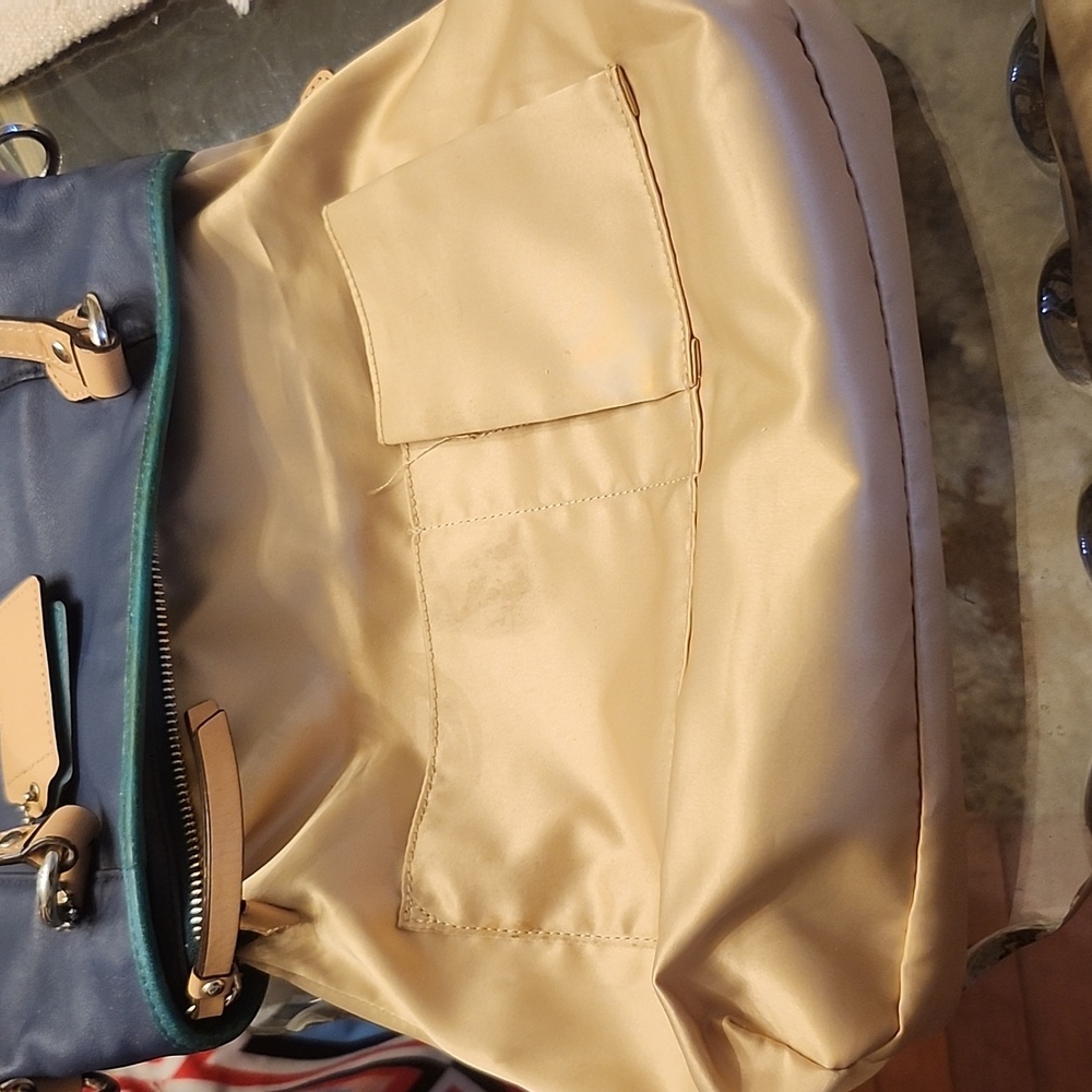 Coach Daisy Spectator Mia Leather Bag F1380-F23911 Color Block Navy, Teal, Tan - Picture 12 of 16